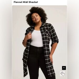 Flannel midi shacket